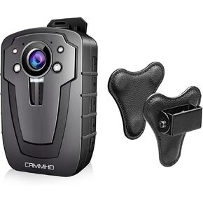 CAMMHD C8-128G 2K/1296P Body Camera,11-12Hours Video Record,Night Vision Body Cam,IP67 Waterproof Data-encrypt Body Mounted Camera with 2pcs 360°Rotatable Clips for Police Law Enforcement,Personal Use in Kuwait