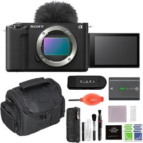 Sony ZV-E1 Mirrorless Camera (White) Advanced Accessory Bundle with 2 x 64GB SD Card, Gadget Bag, Flexible Tripod, & More in Kuwait