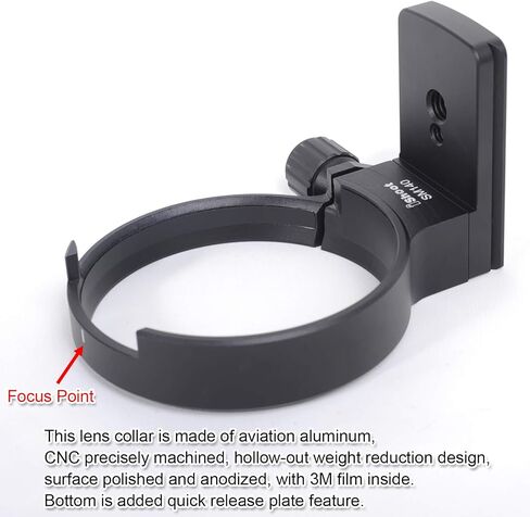 iShoot Improved CNC 84mm Tripod Mount Ring Collar Compatible with Sigma 100-400mm F5-6.3 DG OS HSM Contemporary Lens (E/EF Mount), Built-in ARCA-Swiss Fit Quick Release Plate for Arca Type Ball Head in Saudi Arabia