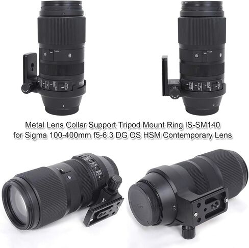 iShoot Improved CNC 84mm Tripod Mount Ring Collar Compatible with Sigma 100-400mm F5-6.3 DG OS HSM Contemporary Lens (E/EF Mount), Built-in ARCA-Swiss Fit Quick Release Plate for Arca Type Ball Head in Saudi Arabia
