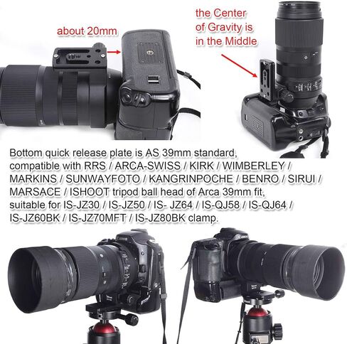 iShoot Improved CNC 84mm Tripod Mount Ring Collar Compatible with Sigma 100-400mm F5-6.3 DG OS HSM Contemporary Lens (E/EF Mount), Built-in ARCA-Swiss Fit Quick Release Plate for Arca Type Ball Head in Saudi Arabia