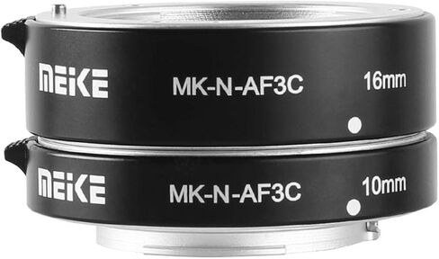 MEKE MK-N-AF3C-Black All Metal Auto Focus Macro Metal Extension Tube Adapter for Nikon N1-Mount Mirrorless Cameras J1 J2 J3 V1 V2 in Saudi Arabia