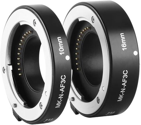 MEKE MK-N-AF3C-Black All Metal Auto Focus Macro Metal Extension Tube Adapter for Nikon N1-Mount Mirrorless Cameras J1 J2 J3 V1 V2 in Saudi Arabia