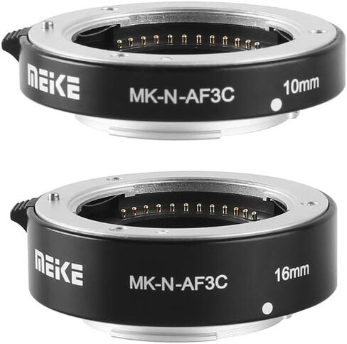 MEKE MK-N-AF3C-Black All Metal Auto Focus Macro Metal Extension Tube Adapter for Nikon N1-Mount Mirrorless Cameras J1 J2 J3 V1 V2 in Saudi Arabia