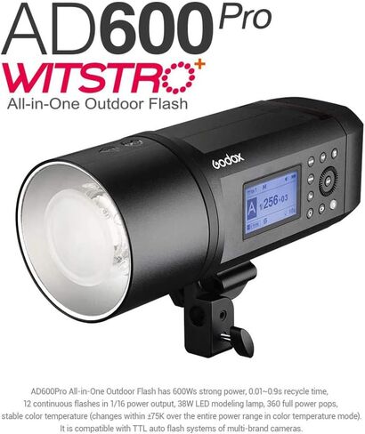Godox Outdoor Flash Monoligh AD600Pro 600Ws t TTL 2.4G 1/8000s High-Speed Sync, 2600mAh Battery 360 Full Power Flashes,0.01-0.9s Recycle Compatible with Canon Nikon Sony FUJIFILM Olympus Panasonic in Saudi Arabia