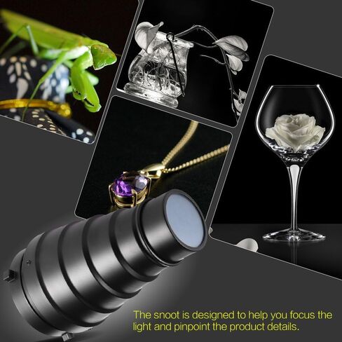 Andoer Metal مخروطي الشكل الشكل مع شبكة خلية النحل 5 قطع مجموعة فلتر اللون لـ Bowens Mount Studio Strobe التصوير أحادي الضوء فلاش أخضر in Saudi Arabia