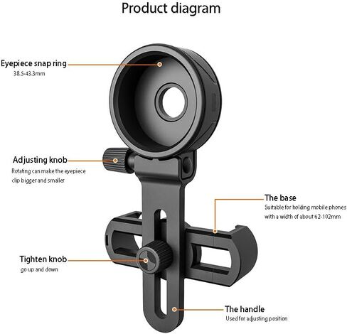 Cell Phone Adapter with Spring Clamp Mount Microscope Accessories Adapt Telescope Mobile Phone Clip Accessory Bracket in Kuwait