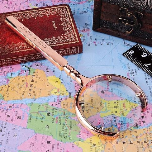 Creative Hand-held Russian Soviet High-Definition Magnifying Glass Metal Antique Optical Old Reading Newspaper Gift in Saudi Arabia