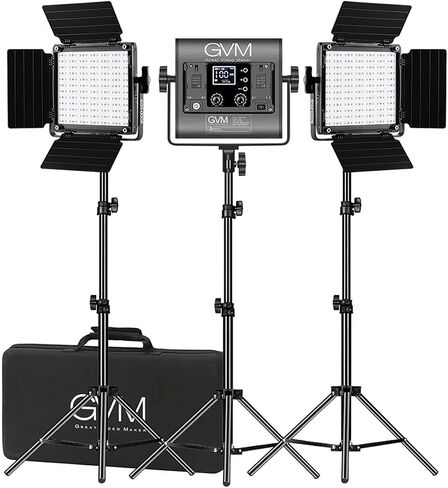 800D 40W Bi-Color RGB Studio Soft LED Panel 3-Light Kit, Bundle with Green Extreme NP-F550 Lithium-Ion Battery, Dual Smart Charger, Smart Charger Plate, Flashpoint Saddle Sandbag in Saudi Arabia
