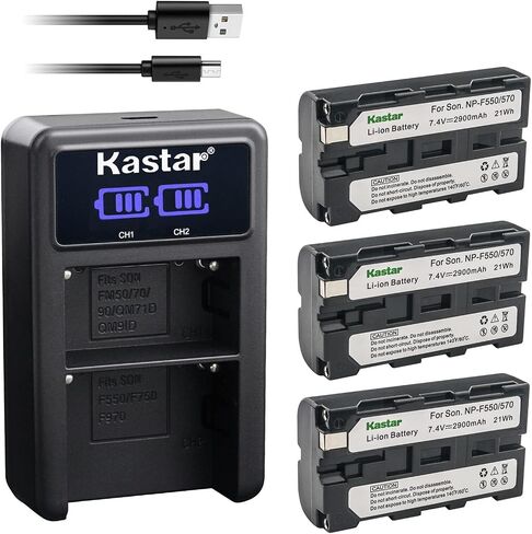 Kastar NP-F570 LED2 USB Battery Charger Compatible with NP-F330 NP-F550 NP-F570 NP-F730 NP-F750 NP-F770 NP-F950 NP-F960 NP-F970 Battery, DCR-TRV820 DCR-TRV9 DCR-TRV900 DCR-TV900 Camera in Saudi Arabia