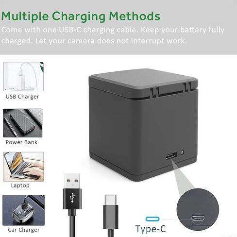 2Pack Hero Battery Charger Kits Compatible with Gopro Hero 11 Hero 10 Hero 9 Camera, Fit for Go pro Hero11 Hero10 Hero9 Batteries in Kuwait