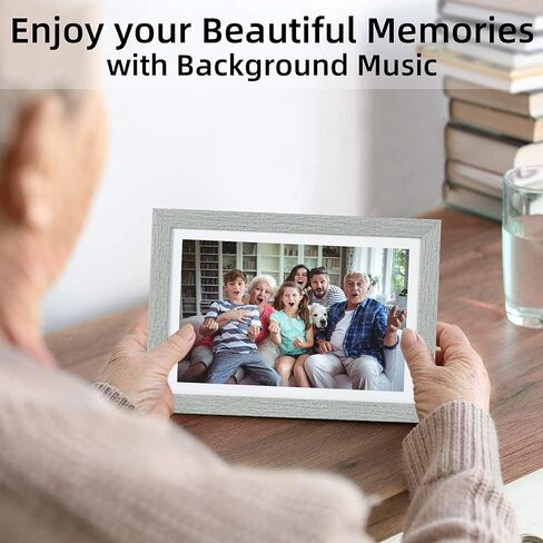اطار صور رقمي، اطار صور رقمي هوفم 10.1 انش USB - شاشة HD IPS مع مساحة تخزين 16GB، دوران تلقائي، قابل للتثبيت على الحائط، سهل الاعداد لمشاركة الصور ومقاطع الفيديو عبر البريد الالكتروني والسحابة وتطبيق in Kuwait