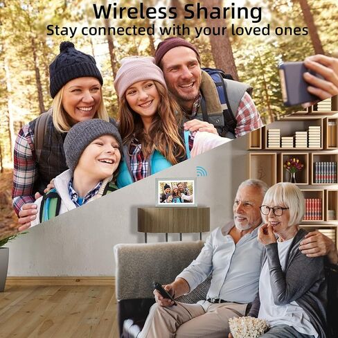 اطار صور رقمي، اطار صور رقمي هوفم 10.1 انش USB - شاشة HD IPS مع مساحة تخزين 16GB، دوران تلقائي، قابل للتثبيت على الحائط، سهل الاعداد لمشاركة الصور ومقاطع الفيديو عبر البريد الالكتروني والسحابة وتطبيق in Kuwait