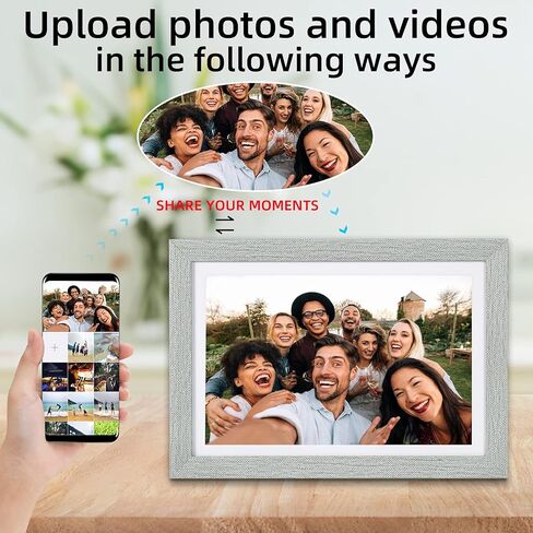 اطار صور رقمي، اطار صور رقمي هوفم 10.1 انش USB - شاشة HD IPS مع مساحة تخزين 16GB، دوران تلقائي، قابل للتثبيت على الحائط، سهل الاعداد لمشاركة الصور ومقاطع الفيديو عبر البريد الالكتروني والسحابة وتطبيق in Kuwait