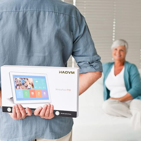 اطار صور رقمي، اطار صور رقمي هوفم 10.1 انش USB - شاشة HD IPS مع مساحة تخزين 16GB، دوران تلقائي، قابل للتثبيت على الحائط، سهل الاعداد لمشاركة الصور ومقاطع الفيديو عبر البريد الالكتروني والسحابة وتطبيق in Kuwait