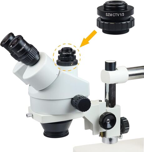 Parco Scientific PA-CM-18 SZM CTV 1/3 Adapter for Trinocular Stereo Microscope, 0.35x C-Mount Reducing Lens in Saudi Arabia