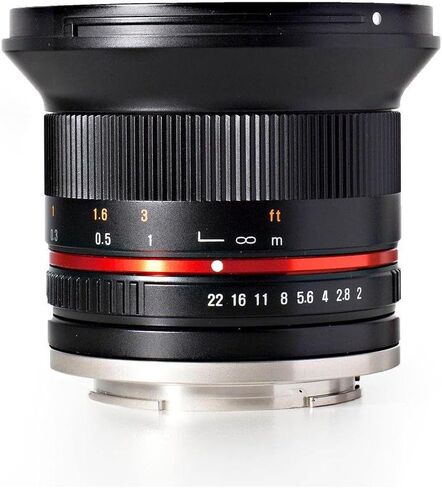Rokinon 12mm F2.0 NCS CS Ultra Wide Angle Fixed Lens for Olympus and Panasonic Micro 4/3 (MFT) Mount Digital Cameras (Black) (RK12M-MFT) in Saudi Arabia