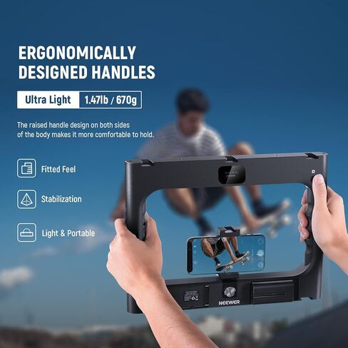 NEEWER RGB-A111 II Smartphone Video Rig with Light Kit, Support Vertical Shoot, Handheld Phone Camera Cage Stabilizer with Cold Shoes/Shutter/Battery, 17 Scenes RGB Ring Light 2500K-10000K CRI97+ in Kuwait
