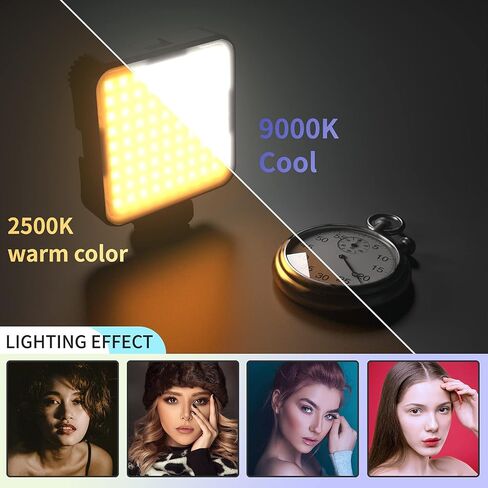 ضوء كاميرا صغير RGB ناعم خفيف الوزن، مصباح فيديو LED 3000 مللي أمبير في الساعة مع 3 أحذية باردة، مصباح لملء التصوير الفوتوغرافي/مدونة الفيديو/Vlog. in Saudi Arabia
