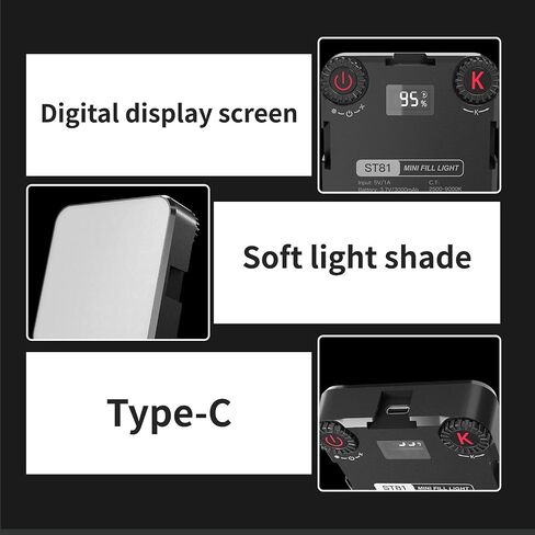 ضوء كاميرا صغير RGB ناعم خفيف الوزن، مصباح فيديو LED 3000 مللي أمبير في الساعة مع 3 أحذية باردة، مصباح لملء التصوير الفوتوغرافي/مدونة الفيديو/Vlog. in Saudi Arabia