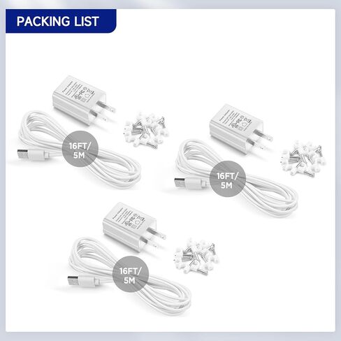 3Pack 16Ft Camera Charge Cable for Stick Up Cam Battery/Plug-in 3rd Gen/2nd Gen, Power Adapter Continuous Charging with Weatherproof Cord, NOT for Spotlight Cam Plus(NO Camera), White in Saudi Arabia