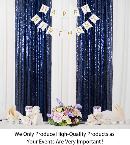 ShinyBeauty الترتر خلفية الستائر 4 لوحات الأزرق الداكن 2FTx8FT الأزرق الداكن الستائر الترتر النسيج صورة خلفية الستائر الأزرق الداكن بريق الستائر للحزب استحمام الطفل خلفية الخلفيات in Kuwait