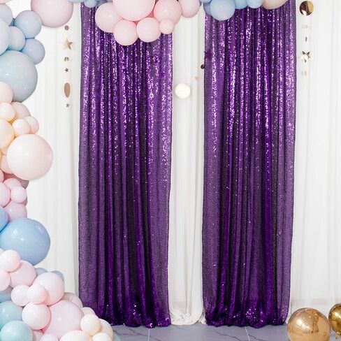 ShinyBeauty الترتر خلفية الستائر 4 لوحات الأزرق الداكن 2FTx8FT الأزرق الداكن الستائر الترتر النسيج صورة خلفية الستائر الأزرق الداكن بريق الستائر للحزب استحمام الطفل خلفية الخلفيات in Kuwait