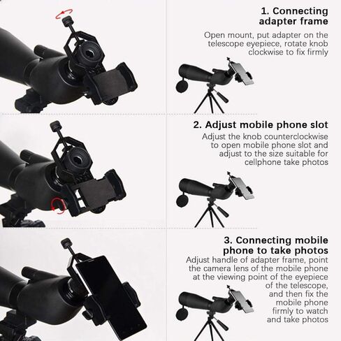 S erounder Telescope Phone Adapter Mount, Cell Phone Bracket Adapter Mount Compatible Monocular Binocular Spotting Scope Astronomical Telescope in Saudi Arabia
