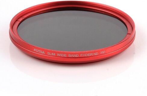 FocusFoto Fotga 40.5mm Ultra Slim Variable Fader ND2-ND400 Neutral Density ND Filter Adjustable ND2 ND4 ND8 ND16 ND32 ND100 to ND400 for Canon Sony Nikon DSLR Camera Lens with Red Frame Ring in Saudi Arabia