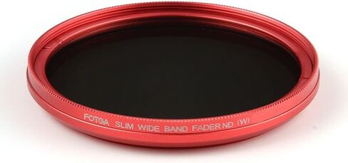 FocusFoto Fotga 40.5mm Ultra Slim Variable Fader ND2-ND400 Neutral Density ND Filter Adjustable ND2 ND4 ND8 ND16 ND32 ND100 to ND400 for Canon Sony Nikon DSLR Camera Lens with Red Frame Ring in Saudi Arabia