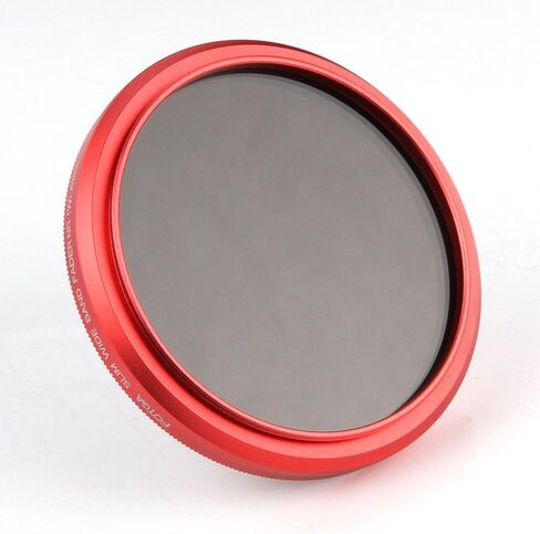 FocusFoto Fotga 40.5mm Ultra Slim Variable Fader ND2-ND400 Neutral Density ND Filter Adjustable ND2 ND4 ND8 ND16 ND32 ND100 to ND400 for Canon Sony Nikon DSLR Camera Lens with Red Frame Ring in Saudi Arabia