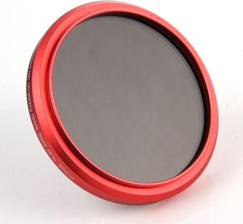 FocusFoto Fotga 40.5mm Ultra Slim Variable Fader ND2-ND400 Neutral Density ND Filter Adjustable ND2 ND4 ND8 ND16 ND32 ND100 to ND400 for Canon Sony Nikon DSLR Camera Lens with Red Frame Ring in Saudi Arabia
