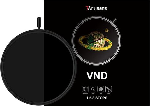 7artisans Variable ND Filter [ND2/4/8/16/32/64] 1.5-8 Stops Import AGC Glass Adjustable [58/62/67/72/77/82mm] Video Filter Portrait Neutral Density Filter for Camera Lenses (VND-82mm) in Kuwait