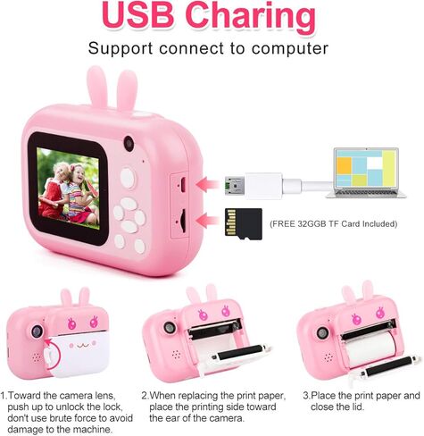 MINIBEAR Kids Instant Camera and 10 Rolls Print Paper in Kuwait