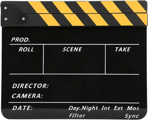 Shooting props Acrylic 30x25cm Clapperboard Director Movie Clappers Film and Television Photography PropWhite striped blackboard PAV1YBE (White Strip Blackboard (PAV1BBE)) in Saudi Arabia
