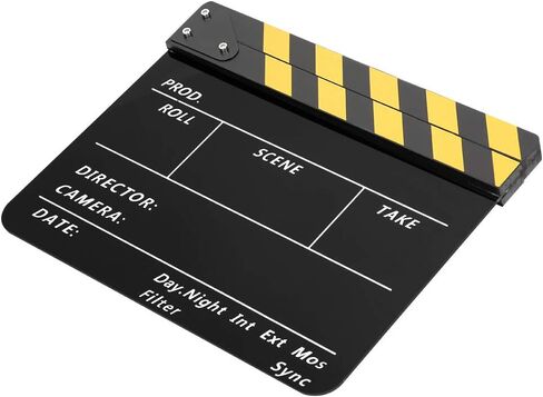 Shooting props Acrylic 30x25cm Clapperboard Director Movie Clappers Film and Television Photography PropWhite striped blackboard PAV1YBE (White Strip Blackboard (PAV1BBE)) in Saudi Arabia