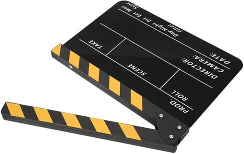 Shooting props Acrylic 30x25cm Clapperboard Director Movie Clappers Film and Television Photography PropWhite striped blackboard PAV1YBE (White Strip Blackboard (PAV1BBE)) in Saudi Arabia