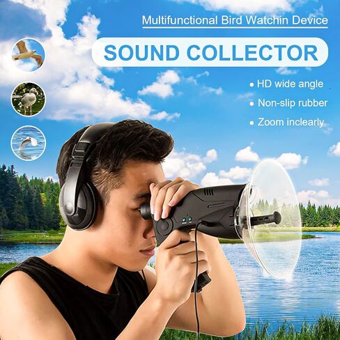 Parabolic Sound Collecting Dish Bionic Ear Mobile Device, Monocular X8 Bionic Ear Magnification Monocular Sound Amplifier, Bionic Ear Long Range Birds Listening Telescope 200M in Kuwait