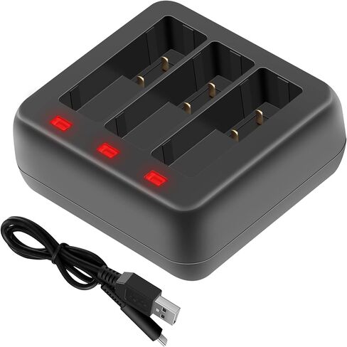 Hanatora Battery Charger for DJI Osmo Action 3 Camera, Charge Three Batteries,Raqid Charging Hub Accessories in Saudi Arabia