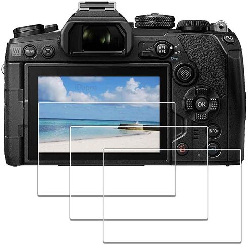 واقي شاشة لكاميرا اوليمبوس E-M1 مارك III [3 قطع]، زجاج مقوى ايدابرو سهل التركيب in Saudi Arabia