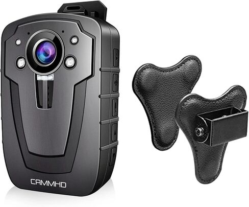 CAMMHD C8-128G 2K/1296P Body Camera,11-12Hours Video Record,Night Vision Body Cam,IP67 Waterproof Data-encrypt Body Mounted Camera with 2pcs 360°Rotatable Clips for Police Law Enforcement,Personal Use in Kuwait