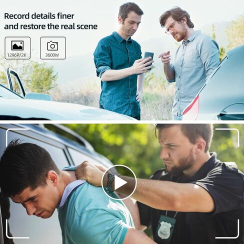 CAMMHD C8-128G 2K/1296P Body Camera,11-12Hours Video Record,Night Vision Body Cam,IP67 Waterproof Data-encrypt Body Mounted Camera with 2pcs 360°Rotatable Clips for Police Law Enforcement,Personal Use in Kuwait