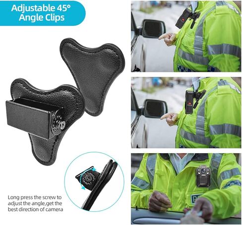 CAMMHD C8-128G 2K/1296P Body Camera,11-12Hours Video Record,Night Vision Body Cam,IP67 Waterproof Data-encrypt Body Mounted Camera with 2pcs 360°Rotatable Clips for Police Law Enforcement,Personal Use in Kuwait