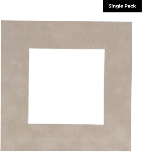 Ash Suede Acid Free 20x20 Picture Frame Mats with White Core Bevel Cut for 10x10 Pictures - Fits 20x20 Frame - One Mat - with Bag & Backing in Kuwait