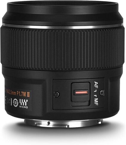 يونغنو عدسة برايم ثابتة متوسطة التركيز التلقائي YN42.5MM F1.7M II، لكاميرات مايكرو اربع ثلاثي، متوافقة مع اوليمبوس باناسونيك اسود in Saudi Arabia