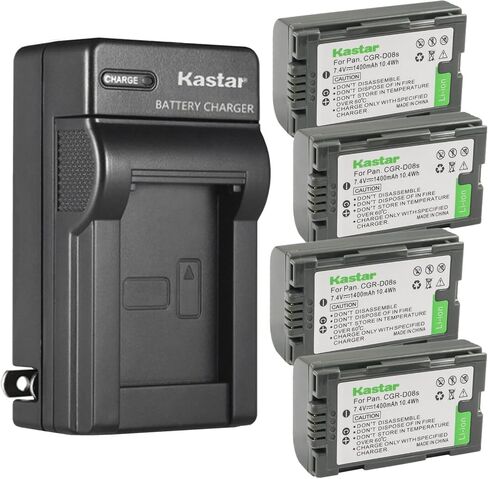 Kastar 2-Pack Battery and AC Wall Charger Replacement for Panasonic PV-DV900, PV-DV901, PV-DV910, PV-DV951, PV-DV952, PV-DV953, PV-GS2, PV-GS9, PV-GS11, PV-GS12, PV-GS13, PV-GS14, PV-GS15, PV-GS16 in Kuwait