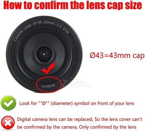 [3-Pack] EF-M 22mm Lens Cap for Canon M50 M100 M10 w/EF-M 22mm f/2 EF-M 28mm f/3.5 EF-M 32mm f/1.4 Lens [43mm] in Saudi Arabia