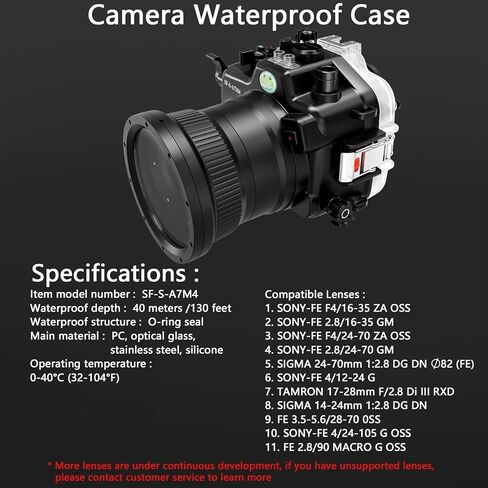 Seafrogs [40M/130FT] Underwater Camera Housing for Sony A7M4 Alpha7 IV (ILCE-7M4 /a7 IV), Waterproof Scuba Case for Sony A7M4 A7 Mark IV A74, with Standard Port in Kuwait