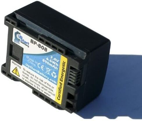 Canon BP-808 Digital Camcorder Batteries and Charger Replacement (Decoded, 890mAh, 7.4V, Li-ion) - Compatible with Canon FS21, XA10, VIXIA HF G20, VIXIA HF G10, VIXIA HF S100, FS200, FS100, HF200 in Saudi Arabia