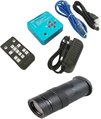 Lab Microscope Slides 130X Zoom Lens, 38MP Blue Electronic Digital Microscope Camera Microscope Parts (Color : Full Set Microscope) in Kuwait